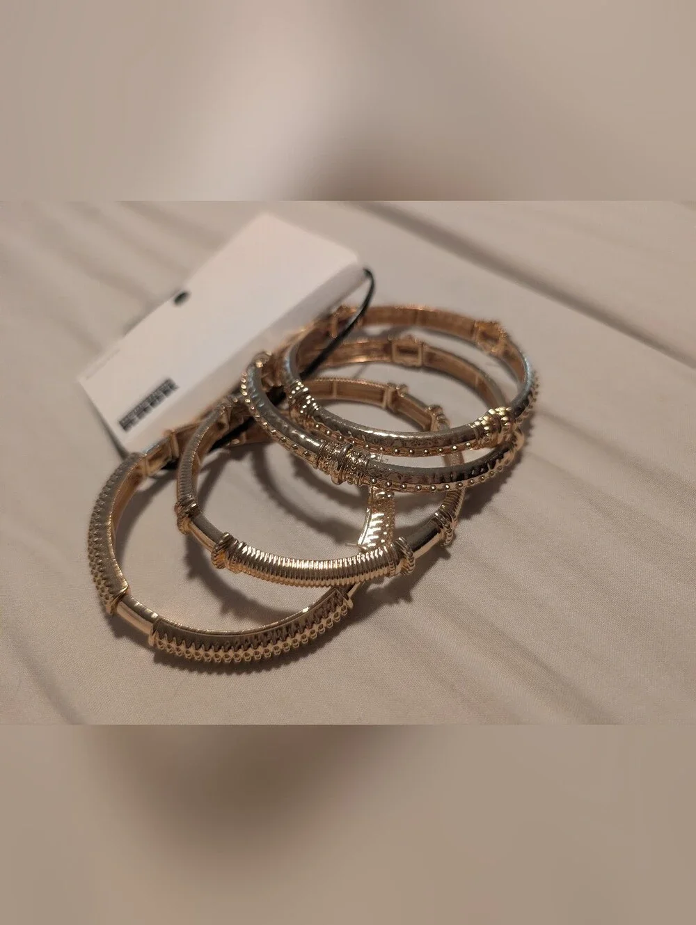 Nordstrom Rack Gold-Tone Textured Bangle Bracelet Set - Women Jewelry